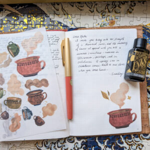 cozy woodland and coffee journal washi stickers